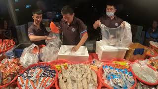 13  厚切土魠魚片直接乾煎就很好吃~ #嘉義趙又廷 #全晟海產 #週二社頭夜市 #海鮮拍賣 #海鮮叫賣