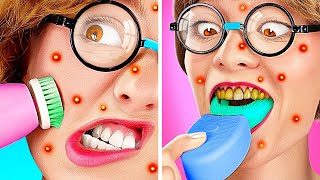NERD Extreme MAKEOVER 🤓 *How To Become POPULAR* Beauty Transformation With Gadgets screenshot 2