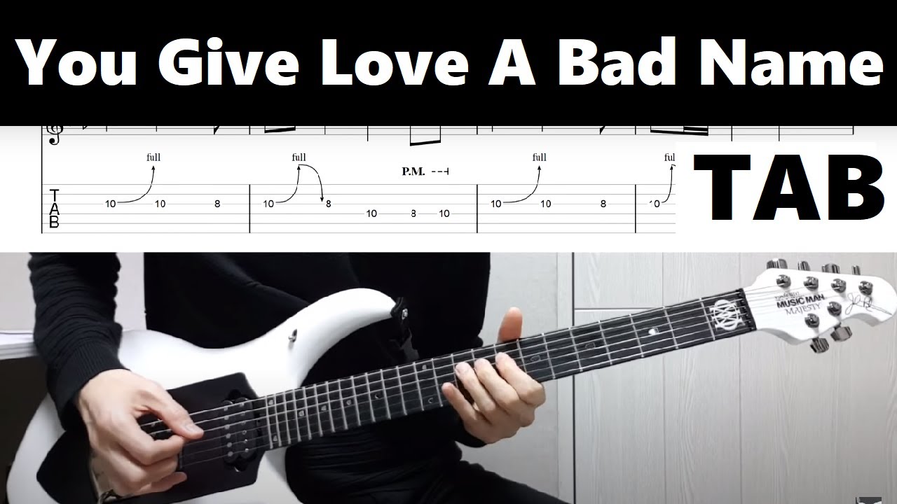 Bon Jovi You Give Love A Bad Name (guitar cover with tab) YouTube