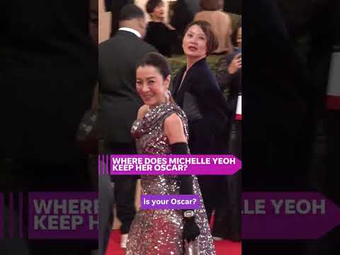 Michelle Yeoh reveals where she keeps the Oscar she won #Shorts