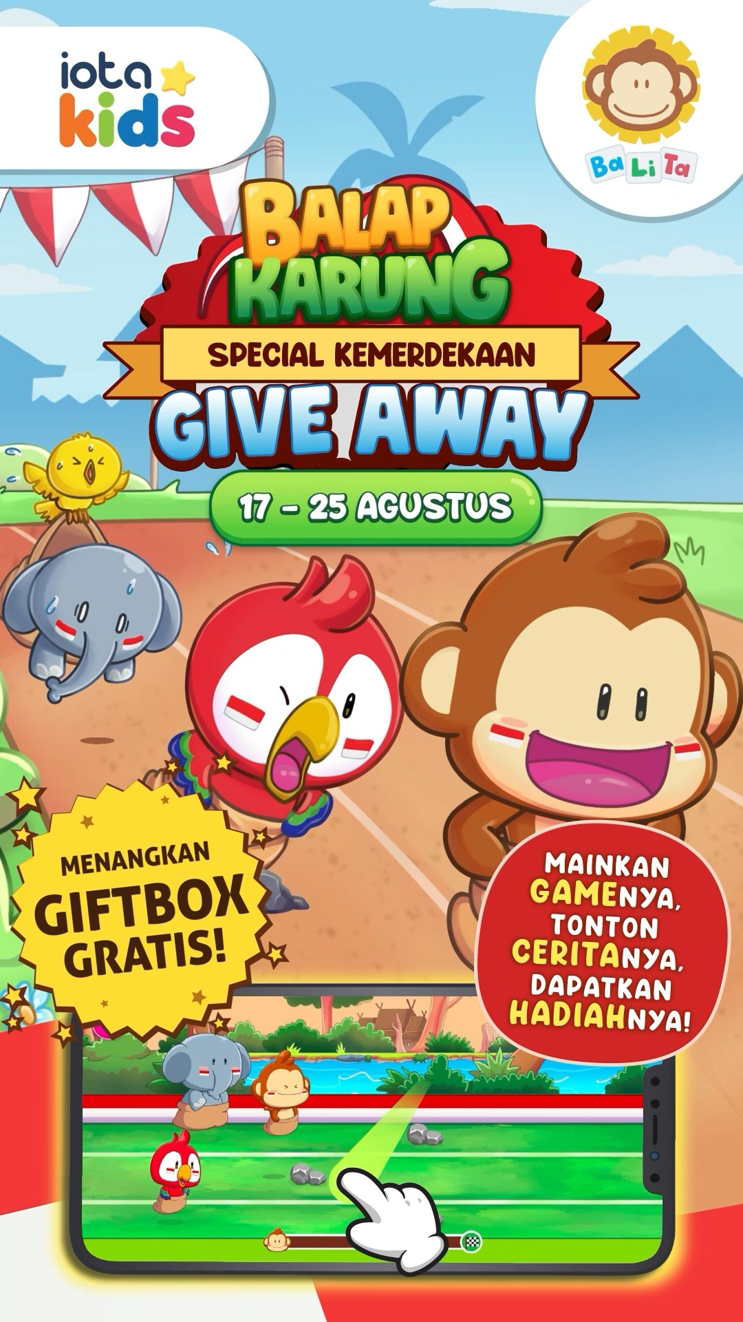 Lomba 17 Agustus | Balap Karung BaLiTa X IOTA Kids #babalilitata #balita #game
