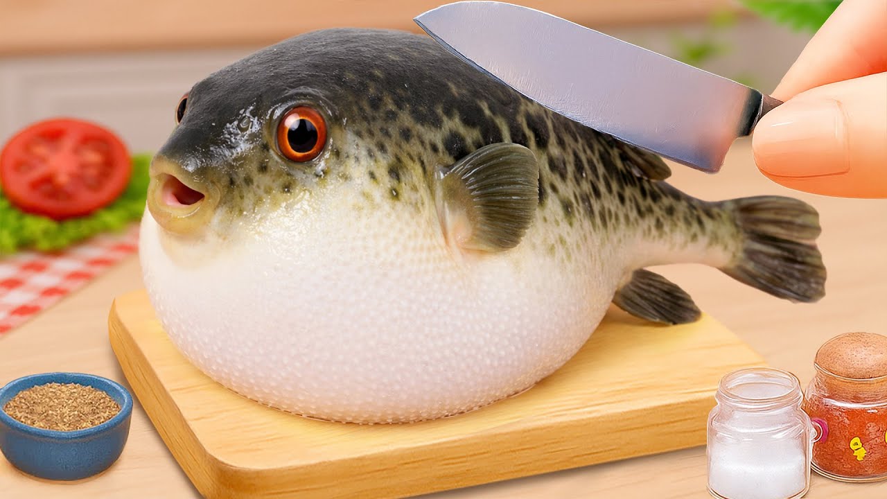 Лучший рецепт морепродуктов 🐟 Как приготовить острое жареное на гриле филе рыбы-фугу от Petite Co...