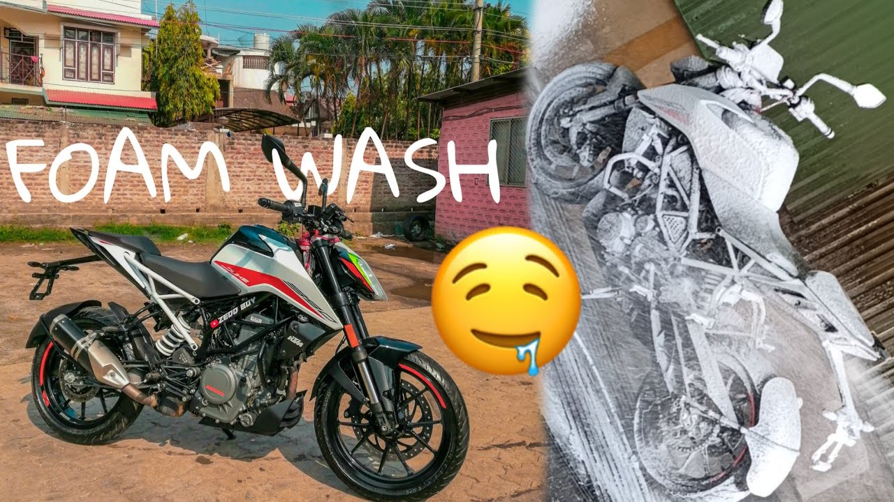 FIRST TIME FOAM WASH ON DUKE390 BS6HOW TO WASH YOUR BIKE PROPERLY