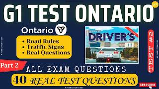 G1 test Ontario 2026 | G1 Practice Test Ontario 2026 | G1 Driving Test - All 2026 Exam Questions
