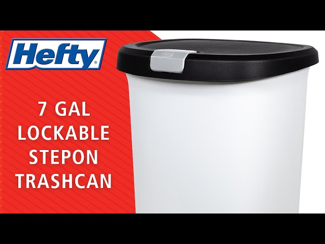 Hefty Select 12.7gal Lock Waste Step Trash Can Silver