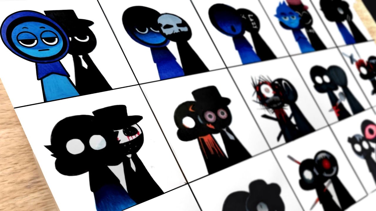 Drawing Incredibox Sprunki: Jevin And Black Phase 1 to Phase 12 / Duo ...