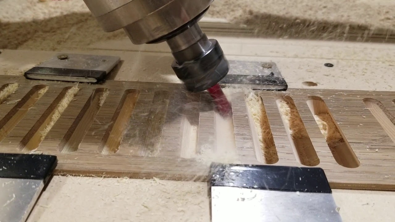 CNC router angled head machining - YouTube
