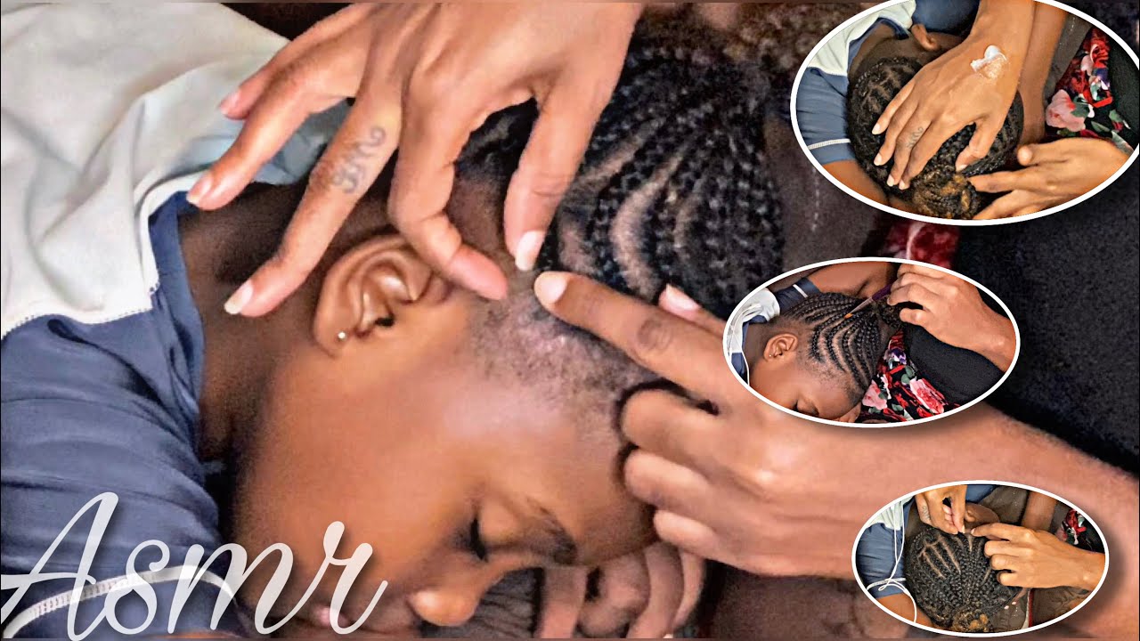 Asmr/ whiteheads nitpicking on scalp/ scalp traces with small p. brush / X greasing 😴