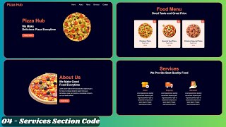 Build a Complete Responsive Food & Restaurant Website using HTML CSS JavaScript | Services Section