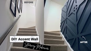 NEW DIY Accent Wall // Modern Accent Wall - 2022 Stairway Makeover!