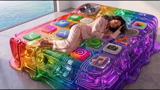 Which Insane Bed Would You Choose? Viral App Icon Bed Ideas You Must See! 🌈📱 | AI ASMR | 4K screenshot 3