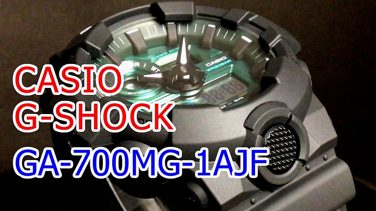 カシオGショック アナデジ腕時計 GA-700MG-1AJF Black and Green Series