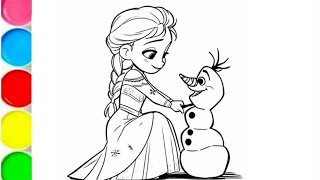 How to draw Elsa from Frozen, Disney princess drawing, Elsa drawing , Frozen colouring book