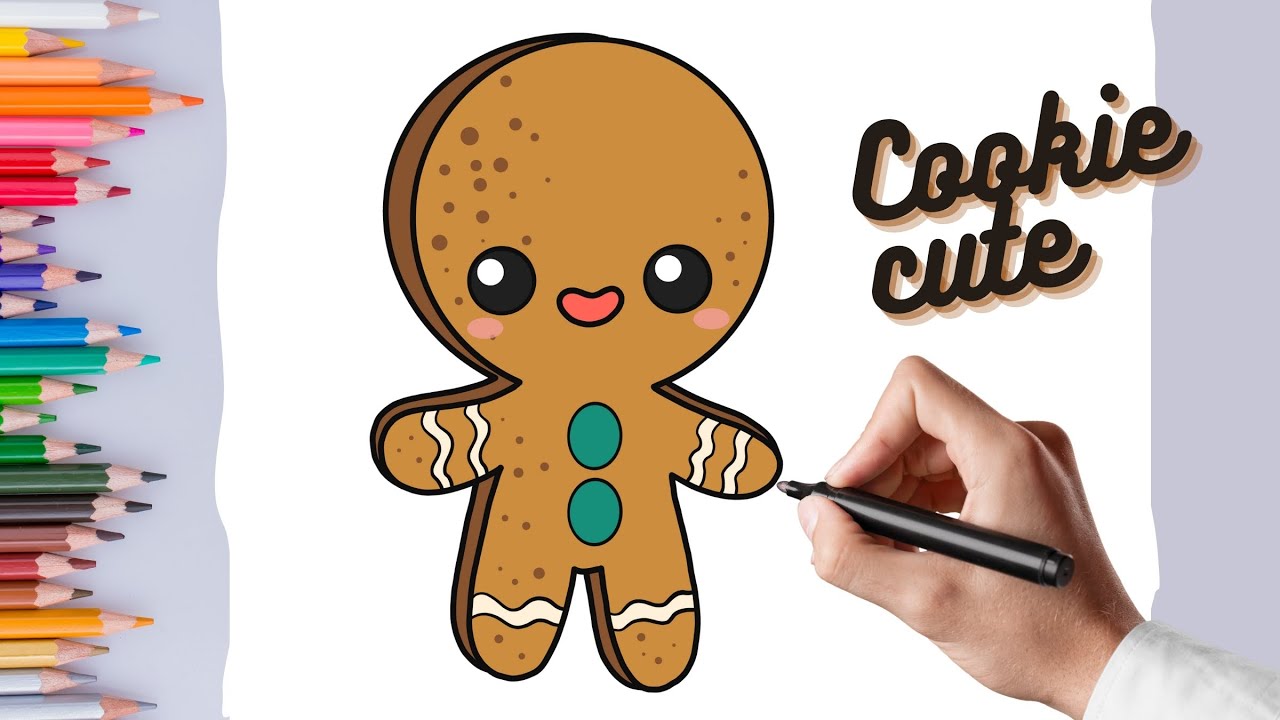 How to draw a sweetest Kawaii Christmas Cookie , step by step, draw ...