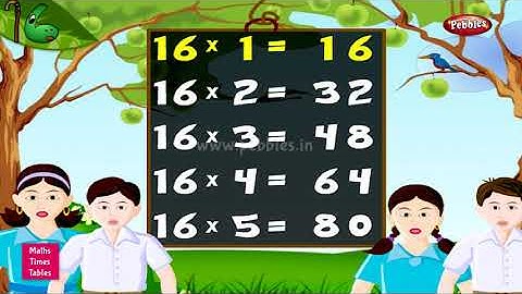 Table of 16 in English | 16 Table | Multiplication Tables English | Learning Video | Pebbles Rhymes