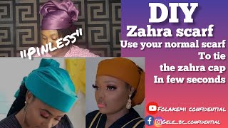 how to tie zahra cap with your regular scarf/ silk scarf