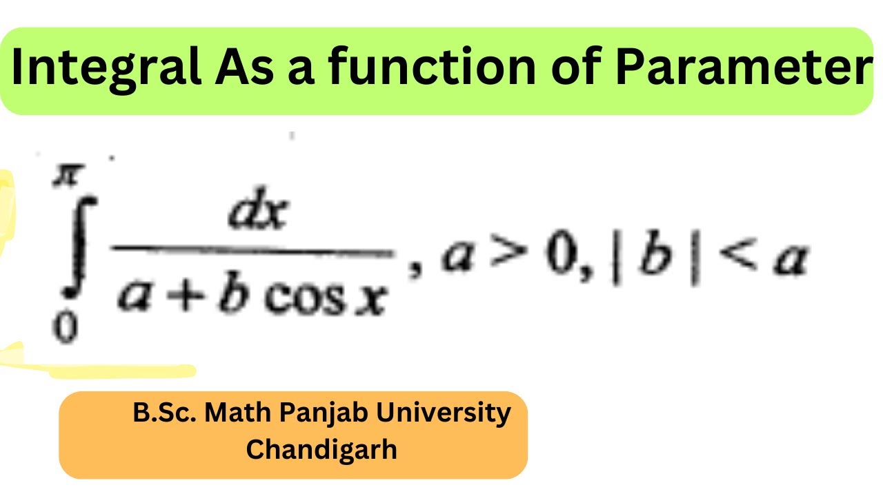 Q4 Integral as a function of parameter | Bsc Msc Math | PU chd - YouTube