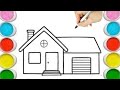How to Draw &amp; Color Cute Kawaii House 🏠 Step by Step | Easy House Drawing Tutorial for Toodlers 