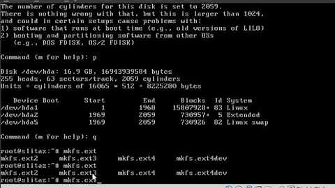 Slitaz 3 Text-Mode -Part #2 - Manual Partitioning