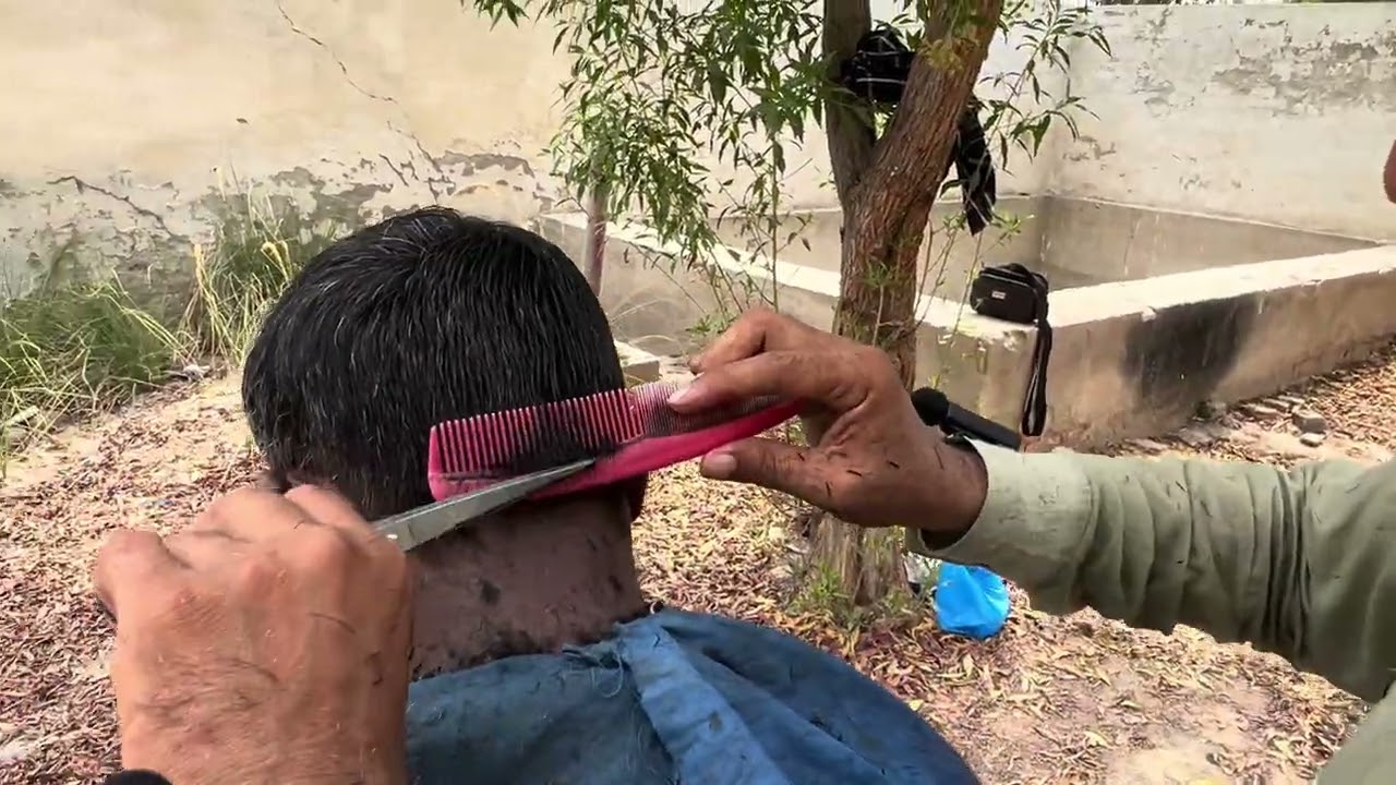 Asmr realxing haircut for man|| Asmr real haircut in my village 