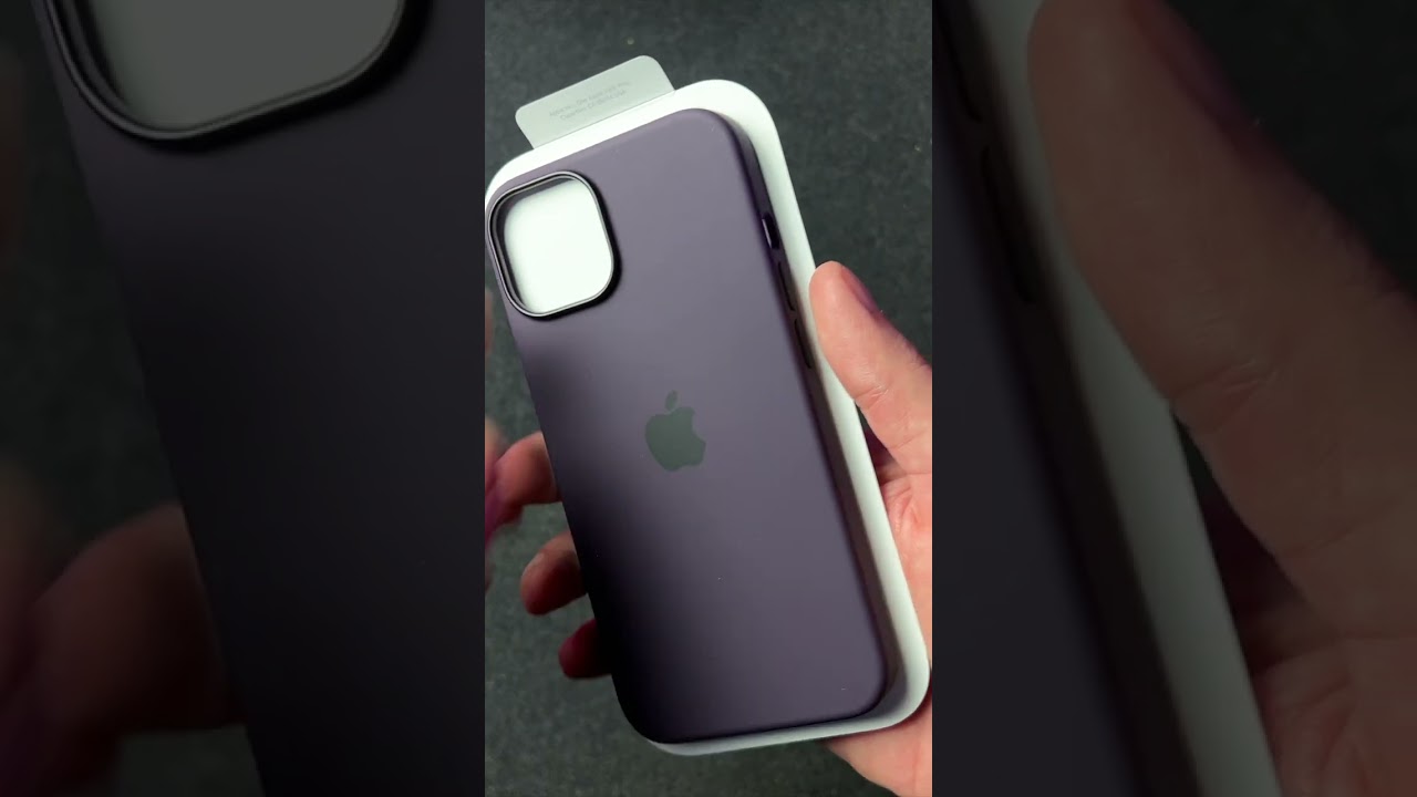iPhone 14 Elderberry Silicone Case with MagSafe on Purple iPhone 14 | Unboxing (silently)