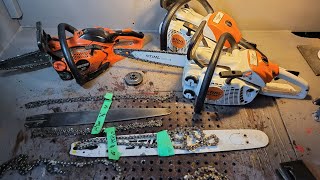 Chainsaw Talk, Carving bars, Chains, Sprokets. 