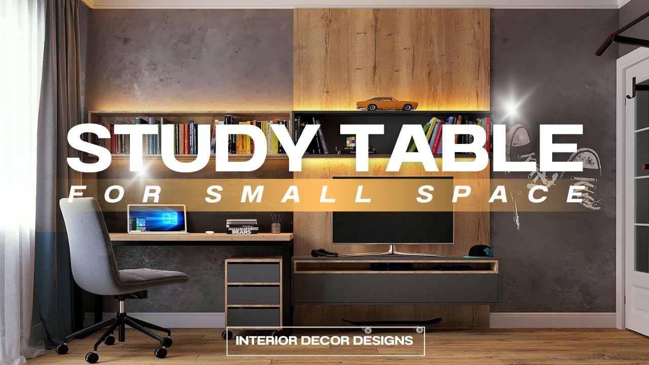 STUDY TABLE DESIGN FOR SMALL SPACE IDEAS: BEST BEDROOM INTERIOR DECOR WITH SPACE SAVING STUDENT DESK