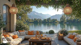 Slow Jazz In Tranquil Summer | Relaxing Mind With Soft Jazz Melodies In Rustic Lakeside Balcony
