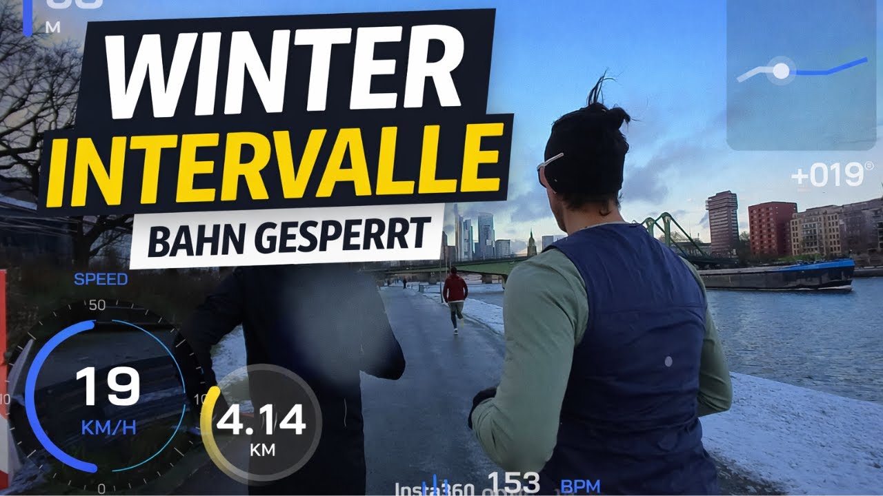 Laufintervalle im Winter | Bahn gesperrt – Training am Mainufer