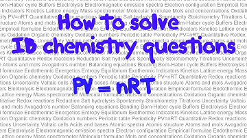 PV=nRT: How to solve IB chemistry problems in paper 1: