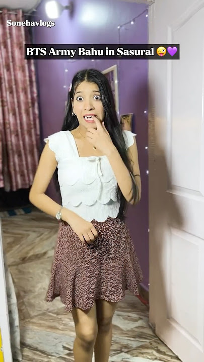BTS Army Bahu in Sasural 😜💜 #viralshort #comedy #btsarmy #sasural #ytshorts