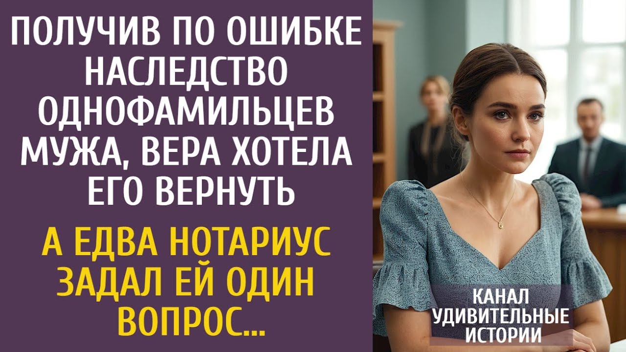Получив по ошибке наследство однофамильца мужа, Вера хотела его вернуть… А едва нотариус спросил ЭТО