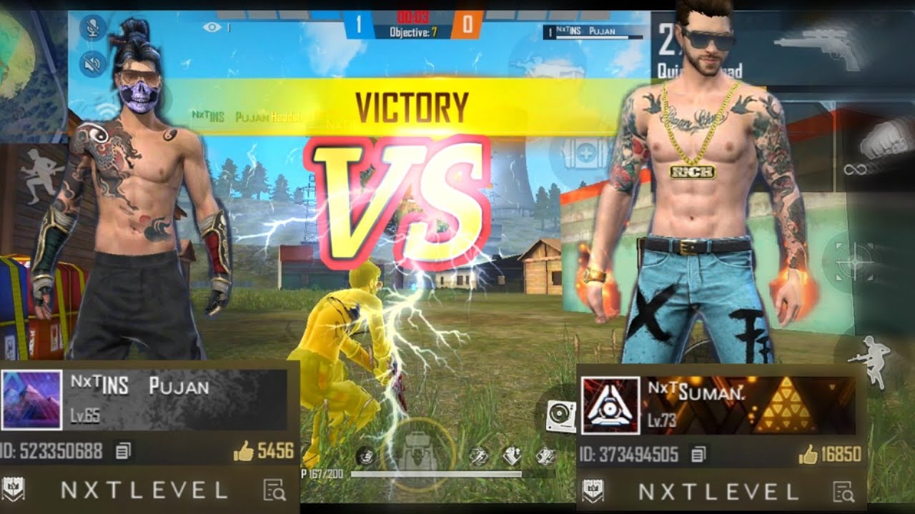 ᴺˣᵀPujan Vs ᴺˣᵀ Suman  Highlight 1 vs 1||   YouTube Vs TikTok  ||  + op headshot moments ||