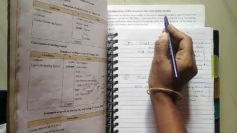 Preparation of final account from incomplete records