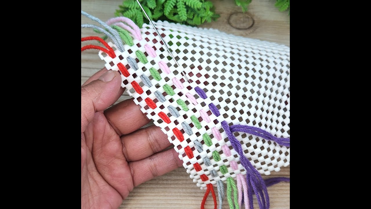 I cut a non-slip mat and made it using piece knitting threads. I got ...