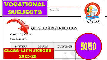 VOCATIONAL SUBJECTS CLASS 11TH || JKBOSE 2025-26 || IMPORTANT QUESTIONS AND TOPICS