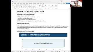 LESSON 5 STRATEGY FORMULATION