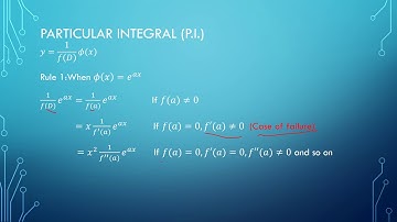 Linear DE 2/7: Particular integral for exponential function