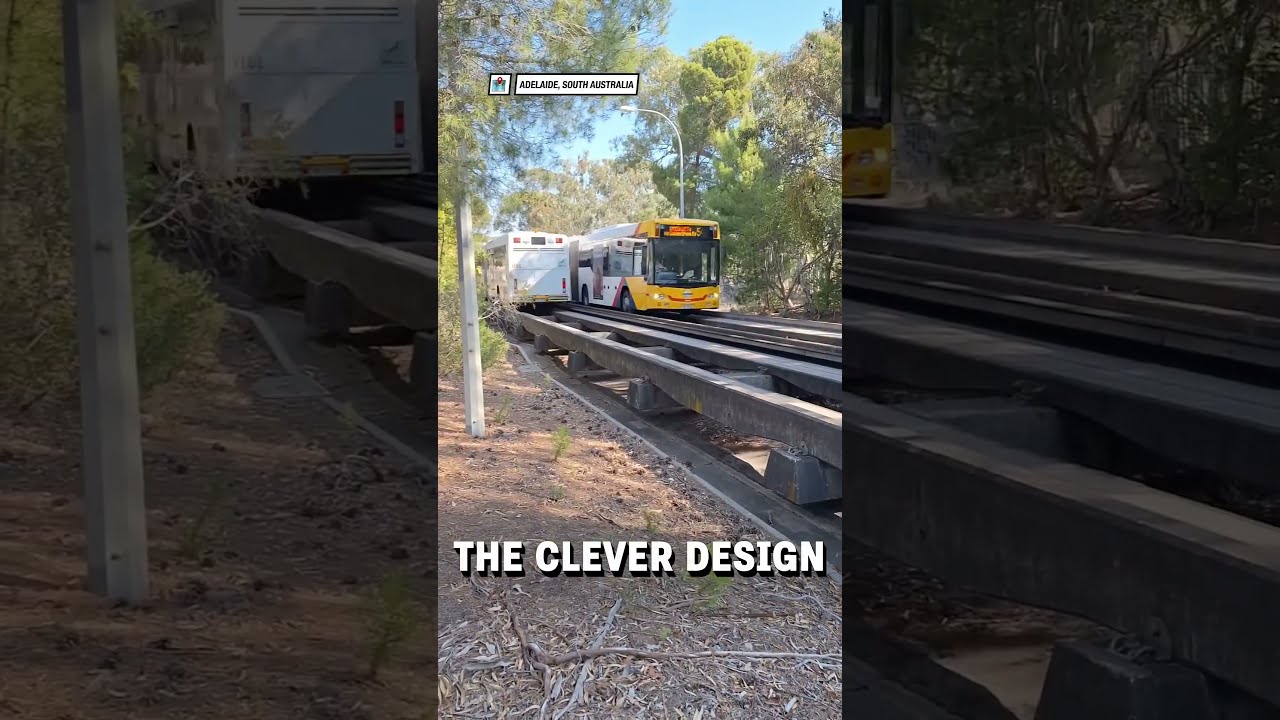 Bus drives from road onto rail track! 😮🤯 - 🎥 sigorvision