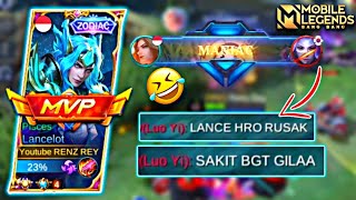 MANIAC!! TOP GLOBAL LANCELOT RENZ REY NGAMUK DI RANK MYTHIC!! MUSUH AMPE KESEL | MOBILE LEGENDS