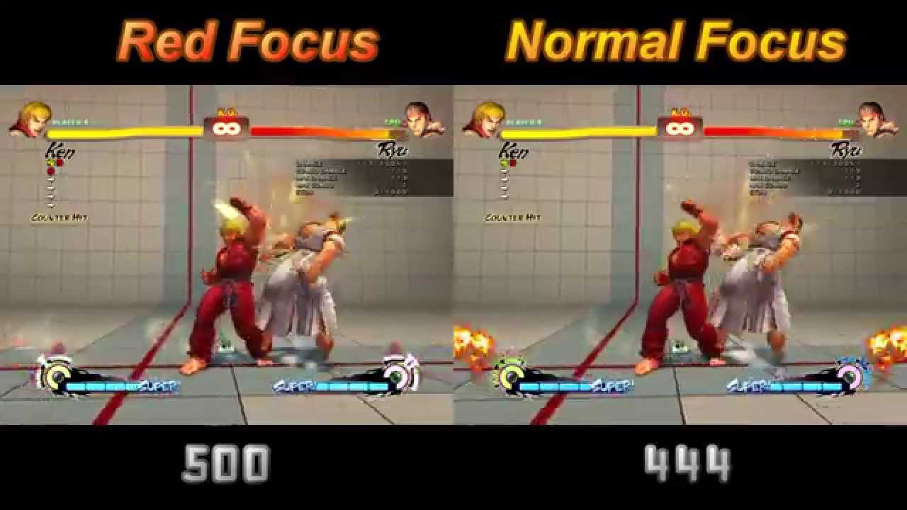 USF4 Ken Early Red Focus U1 vs Normal FADC U1 Damage