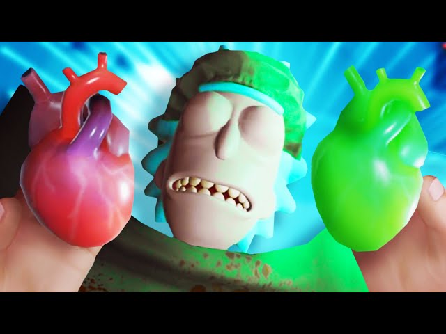 CUTTING OUT RICK'S DEMON HEART to TO SAVE HIS LIVE!!?! (Surgeon Simulator Rick and Morty VR)