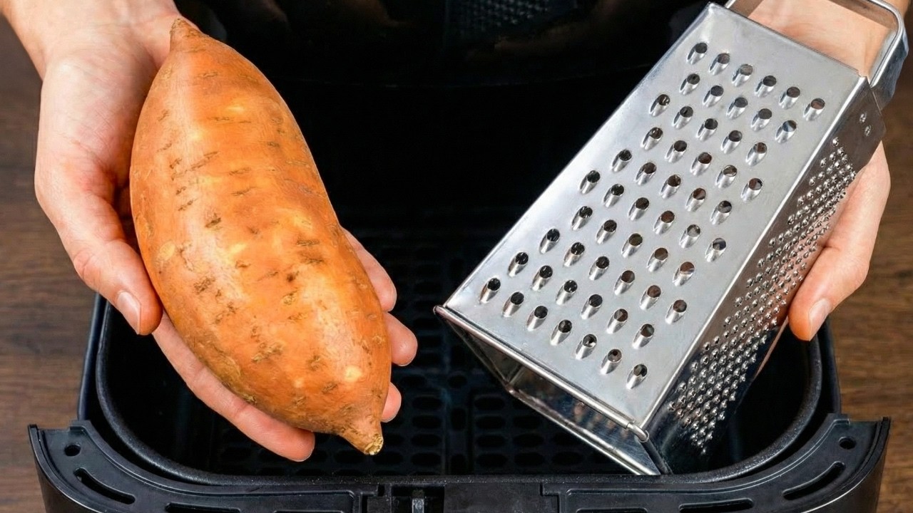 Я натираю сладкий картофель прямо в аэрогриль — и посмотрите, что происходит! 🤯