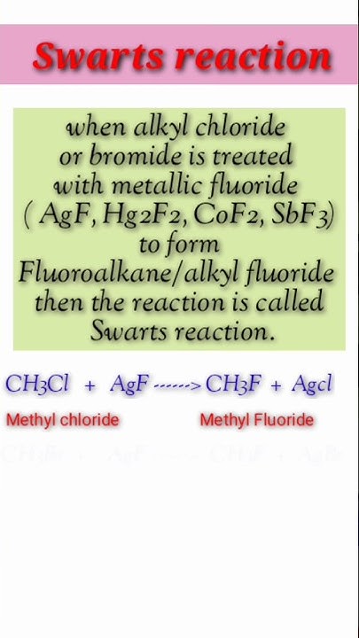 Swarts reaction organicchemistry shortsvideotrending YouTube