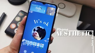 how to make your phone aesthetic | blue theme | samsung a22 5g screenshot 3