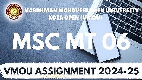 Msc Mt 06 vmou assignment | Msc maths assignment vmou | Msc all subjects assignment vmou | msc paper