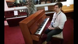 Calisia Menuet Acoustic Upright Piano Satin Walnut Used Edinburgh Store - Rimmers Music