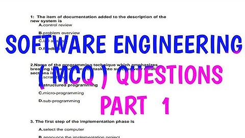 Software Engineering MCQ Questions Part1