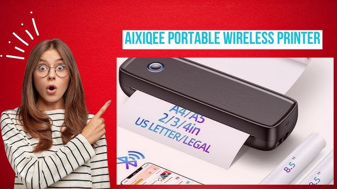Portable Printer, Mini Pocket Wireless Bluetooth Thermal Printers With 1 Roll Printing Paper, BT Inkless Printing Gifts For Label Receipt Photo Notes Study Home Office (Blue