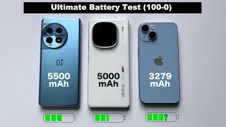 OnePlus 12R vs iPhone 14 vs iQOO 12 Ultimate Battery Drain Test ! (HINDI)